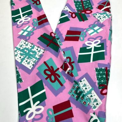 NEW LuLaRoe OS Leggings PINK RED GREEN CHRISTMAS Gift Snowflake Holiday Present